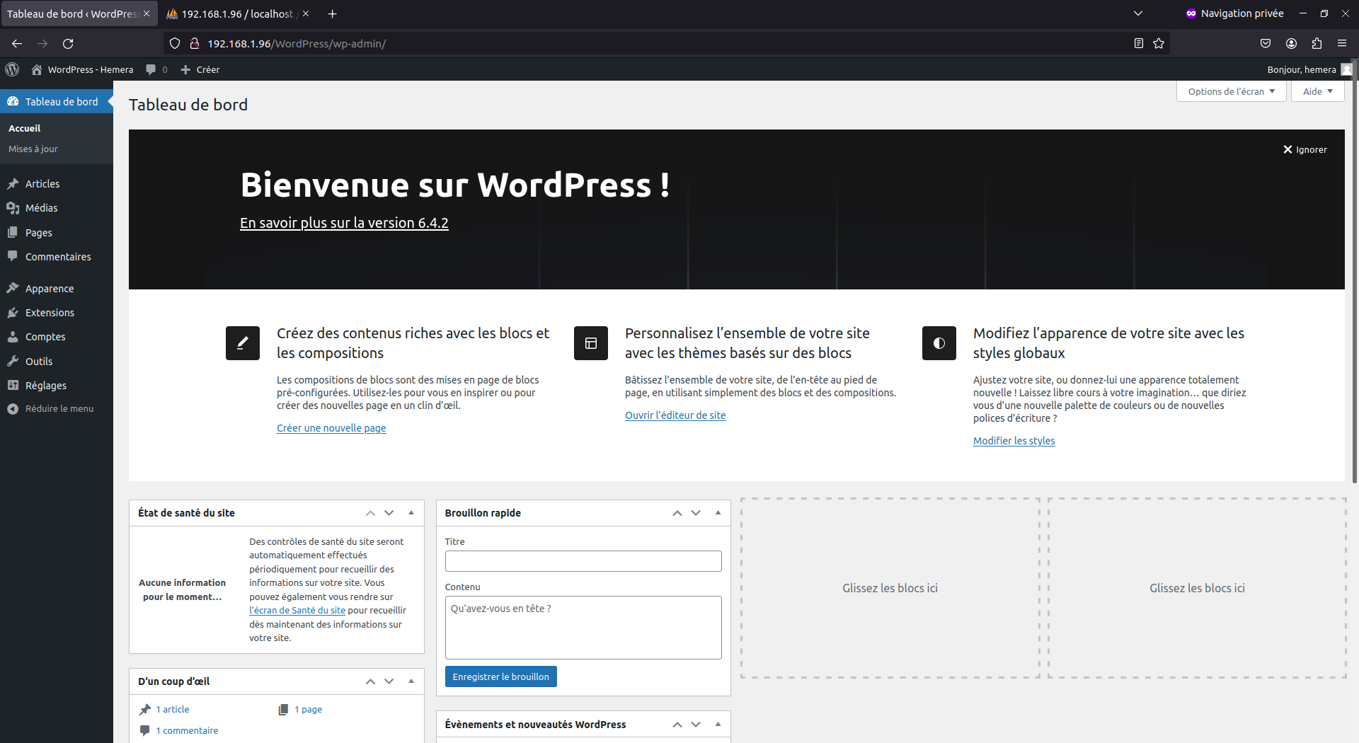 HemeraMediaConseil TutorielWordPress Backend