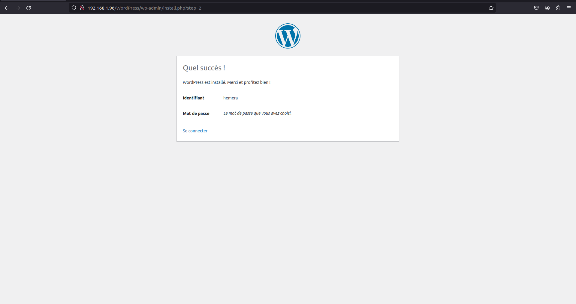 HemeraMediaConseil TutorielWordPress InstallationRéussie