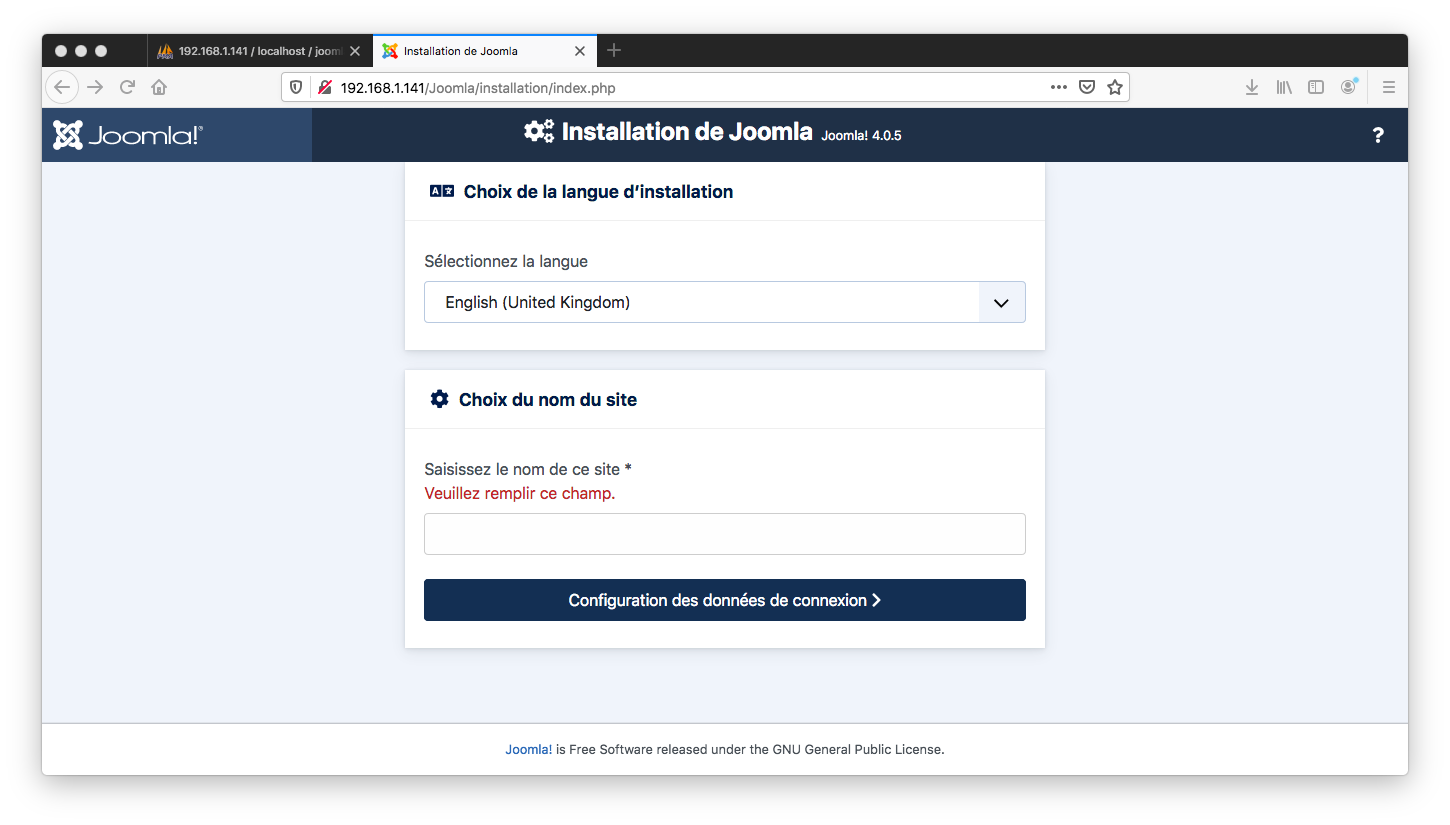 Installation Joomla