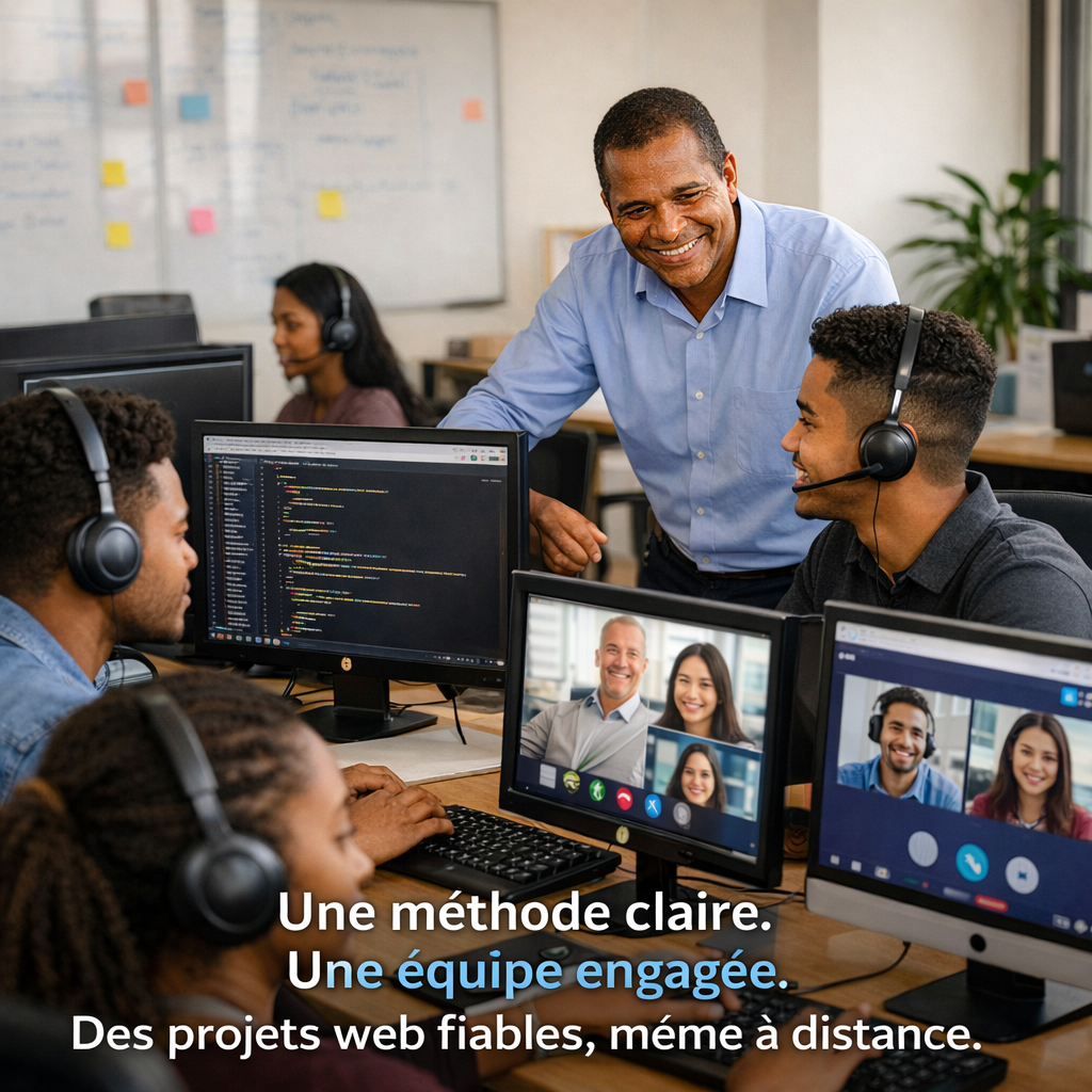 Pilotage d’un projet de création de site web à Madagascar : suivi rigoureux et coordination à distance pour un site web professionnel fiable