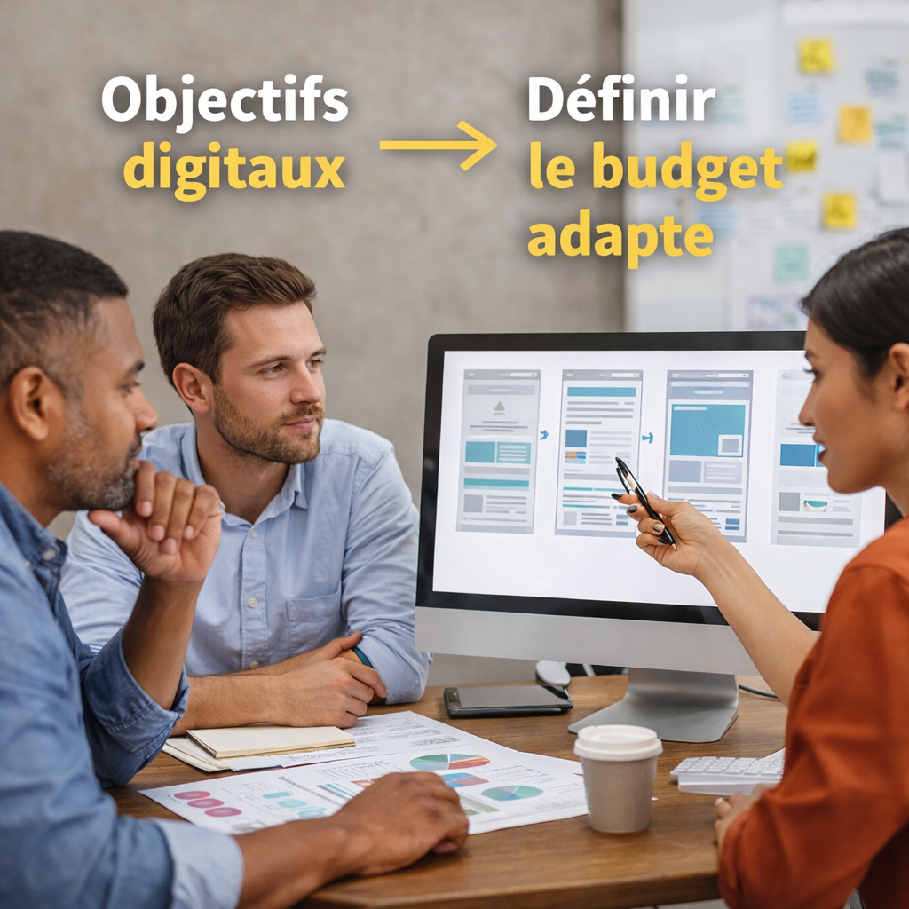 Professionnels discutant d'objectifs et de budget pour un site web professionnel à Madagascar