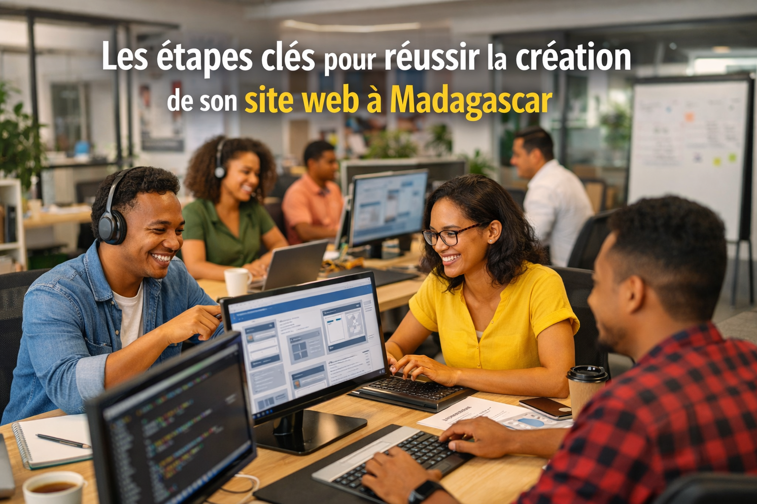 Illustration des étapes clés pour réussir la création d’un site web professionnel à Madagascar